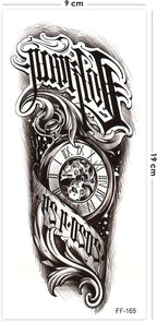 Saat Figürlü Geçici Dövme, Tattoo, Erkek Geçici Dövme, Kol Dövmesi