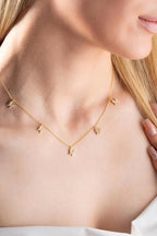 925 Ayar Gümüş Gold Zirkon Taşlı Şans Kelebek Kolye