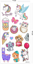 Rengarenk Sevimli Hayvanlar Geçici Dövme Kız Çocukları İçin