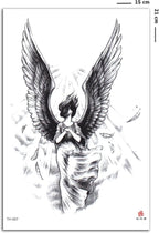 Gerçek Dövme Görünümlü Unisex Melek Dövmesi, Tattoo, Üniseks Dövme, Kol Dövmesi, Omuz Dövmesi