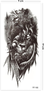 Gladyatör Dövmesi, Aslan Dövmesi, Savaşçı Dövmesi, Geçici Dövme Tattoo, Erkek Geçici Dövme, Kol ve Vücut Dövmesi