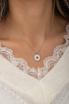 925 Ayar Papatya Kolye Kadın Gümüş Kolye