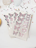 Gümüş Yaldızlı Kelebek Parti Süsü, Dekorasyon Ve Balon Süsleme 48 Adet,PM-999