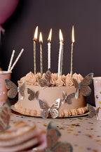 Gümüş Yaldızlı Kelebek Parti Süsü, Dekorasyon Ve Balon Süsleme 48 Adet,PM-997