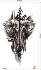 Elephant Savaş Fili Geçici Dövme