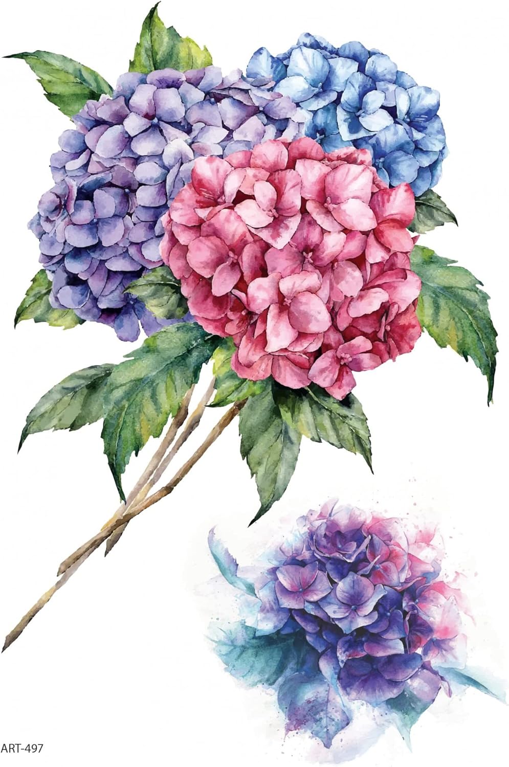 Ortanca Geçici Dövme,Geçici Tattoo,Vücut Dövme,Kol Bilek Dövme,Boyun Dövme,Sırt Dövme