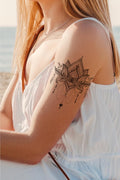 Lotus Mandala Geçici Dövme, Kadın Geçici Dövme, Mandala Tattoo, Günlük, Plaj, Kumsal Dövmesi
