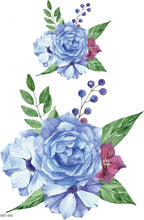 Mavi Güller Geçici Dövme,Geçici Tattoo,Vücut Dövme,Kol Bilek Dövme,Boyun Dövme,Sırt Dövme