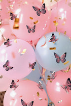 Gümüş Yaldızlı Kelebek Parti Süsü, Dekorasyon Ve Balon Süsleme 48 Adet,PM-999