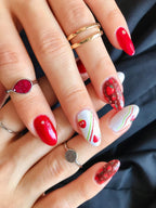 Mini Çilekler Tırnak Dövmesi, Tırnak Tattoo, Nail Art, Tırnak Sticker