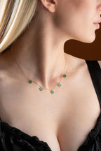 925 Ayar Yeşil Yonca Şans Kolye Kadın Gümüş Kolye