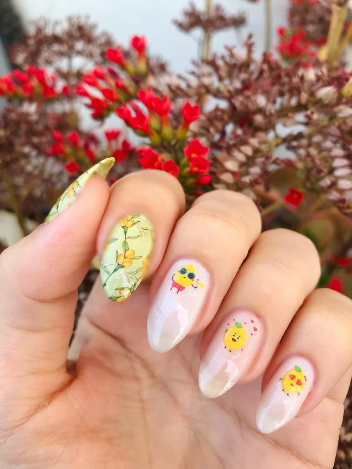 Mini Limonlar Tırnak Dövmesi, Tırnak Tattoo, Nail Art, Tırnak Sticker