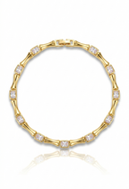 Zirkon Taşlı Baget Kesim Işıltılı Çelik Bileklik