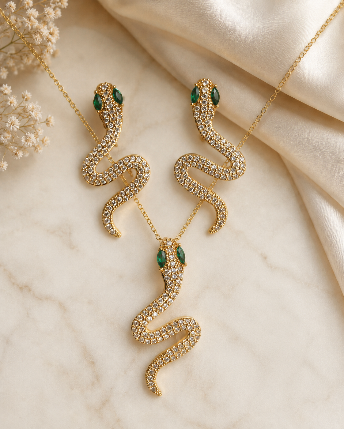 Snek Kolye küpe set