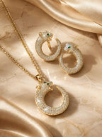 14k kaplama Panter Başlı set