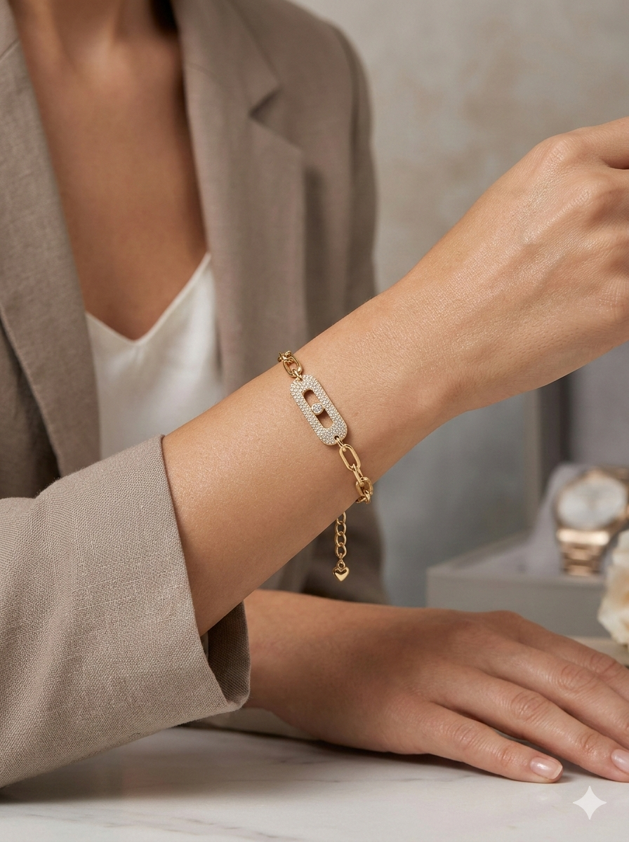 Suya Dayanaklı Zirkon Taşlı Bileklik