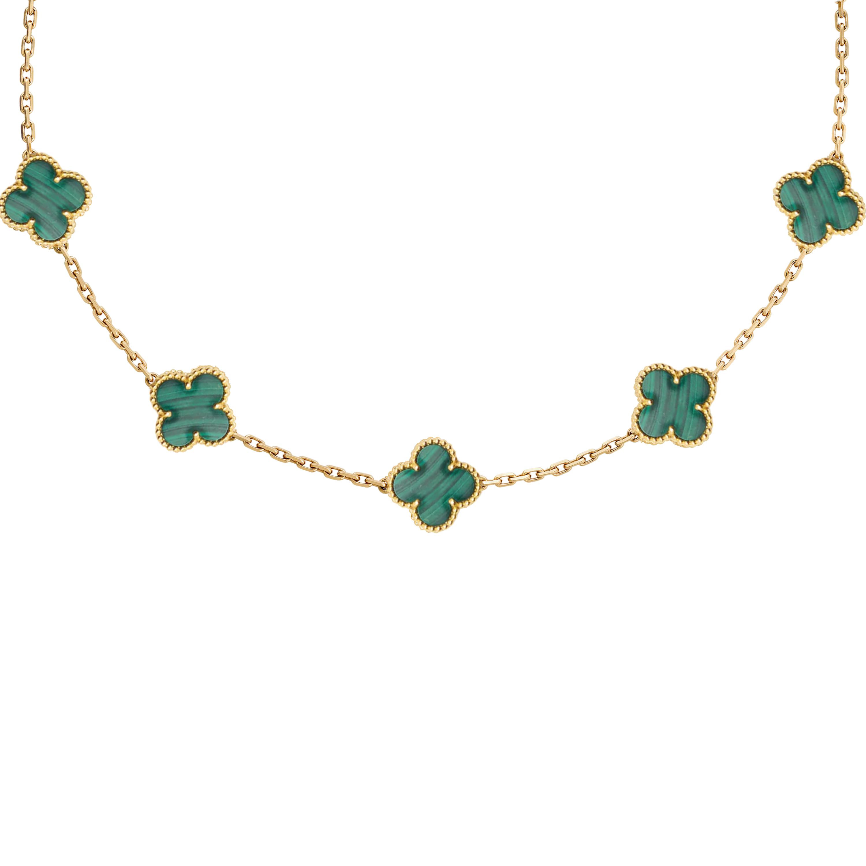 VAN CLEEF  3,LÜ SET KOLYE-BİLEKLİK -KÜPE ALTIN-YEŞİL-RENK