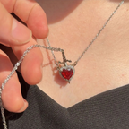 Kalp ve Kılıç Çift Kolye