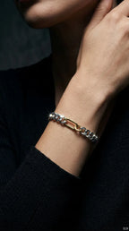 Two tone bileklik 14k Altın kaplama