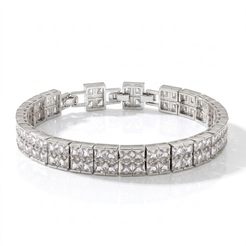 Minimalist Lüks Zirkon Taşlı Pırlanta Görünümlü Bileklik