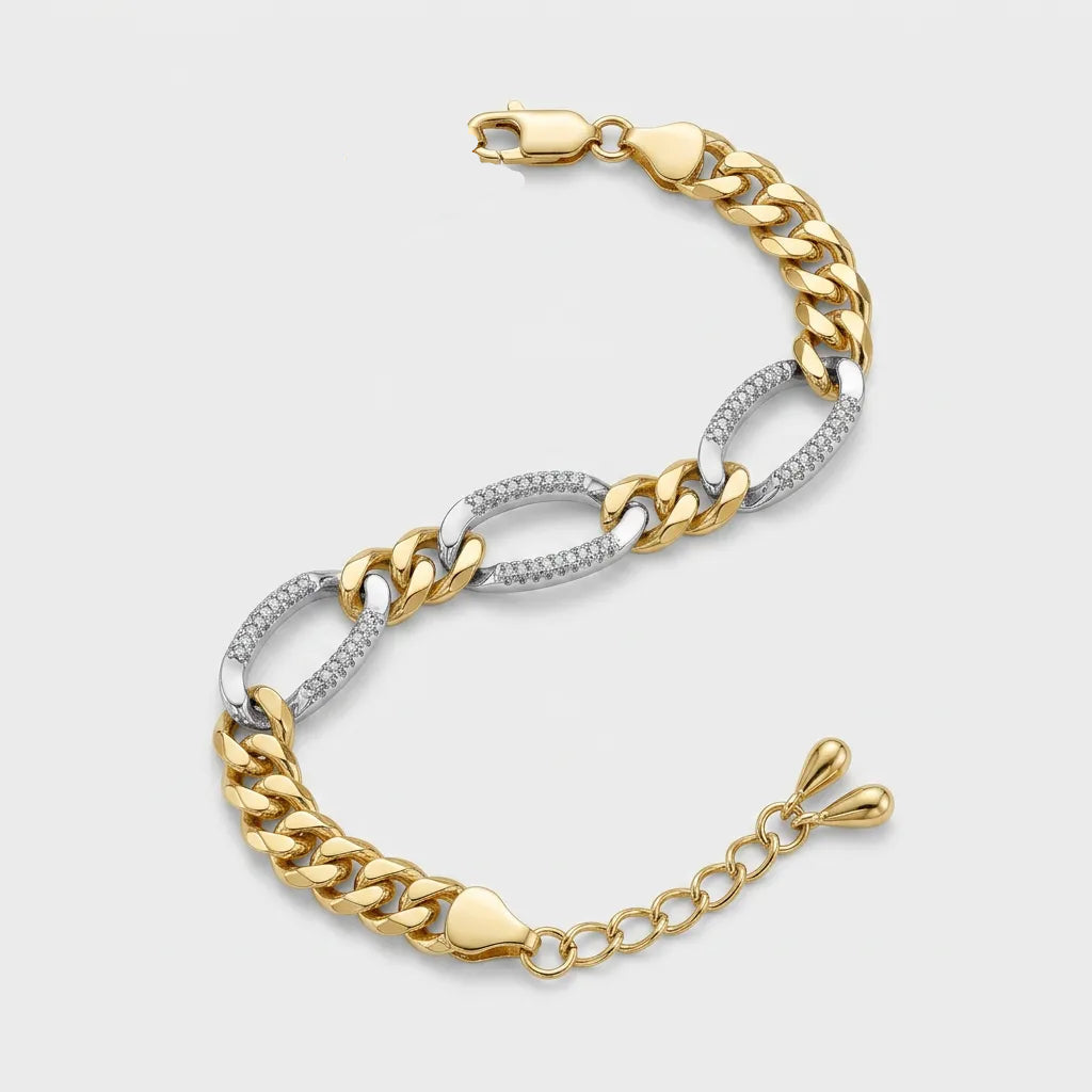 Two tone bileklik 14k Altın kaplama