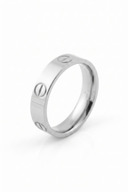 Lovv Çelik Yüzük White Gold 14k Kaplama (Taşsız)
