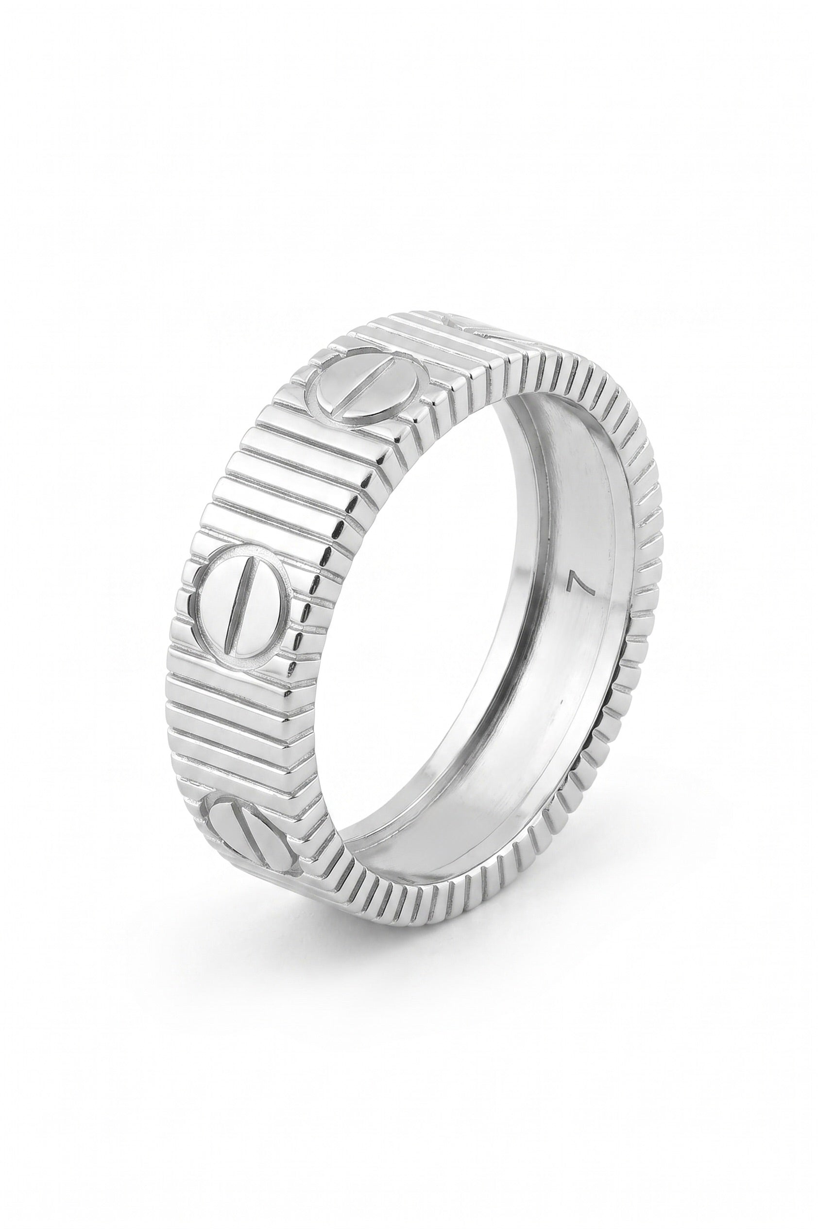 Yeni Lovv Çelik Yüzük White Gold 14k Kaplama (Taşsız)