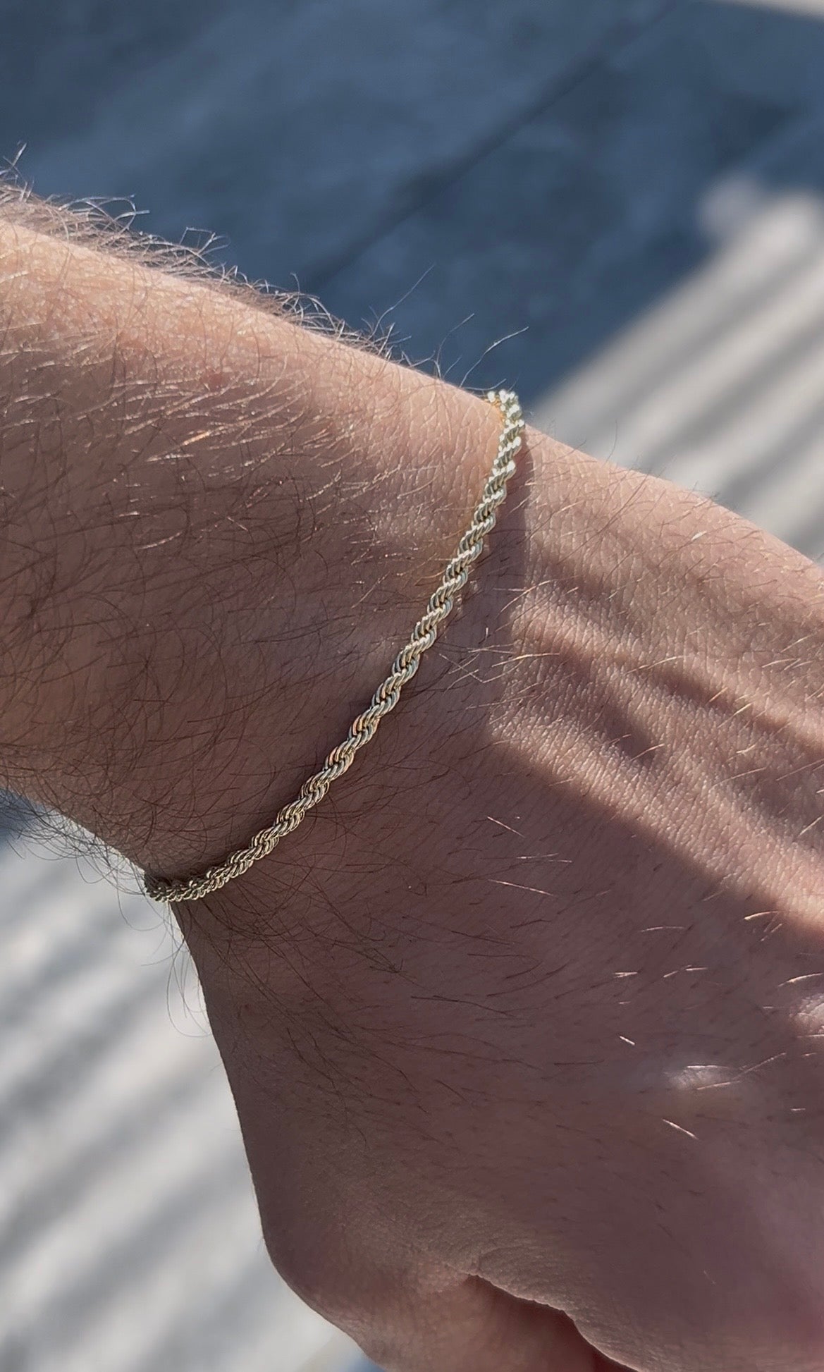 Halat-Rope 14K Gold Kaplama 3mm Bileklik UniSex