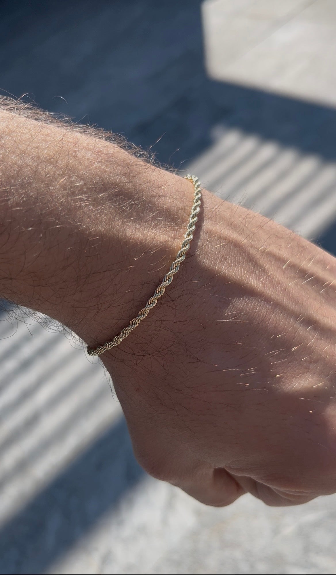 Halat-Rope 14K Gold Kaplama 3mm Bileklik UniSex