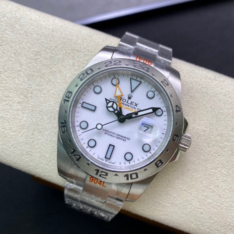 EXPLORER II 42MM STAINLESS STEEL WHITE DIAL+ŞEFAF KARGO