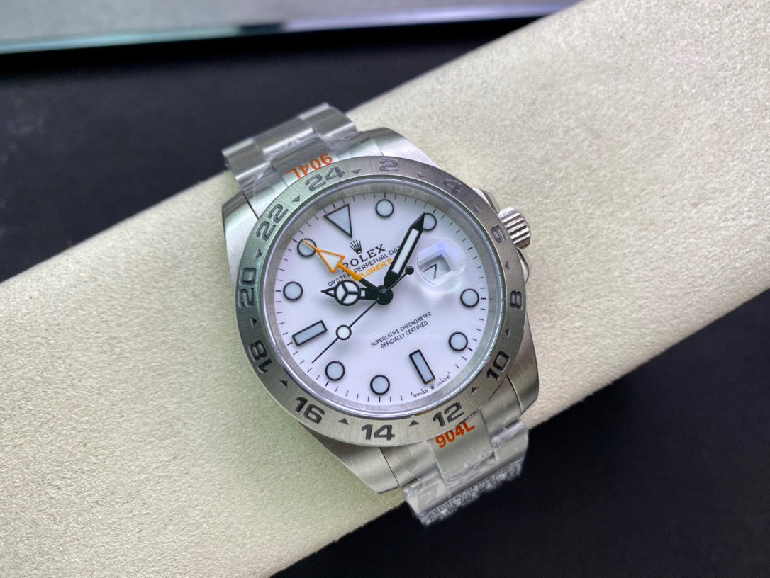 EXPLORER II 42MM STAINLESS STEEL WHITE DIAL+ŞEFAF KARGO