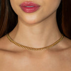Altın Takı - Kadın 14K Altın Kaplama Miami Cuba Zincir