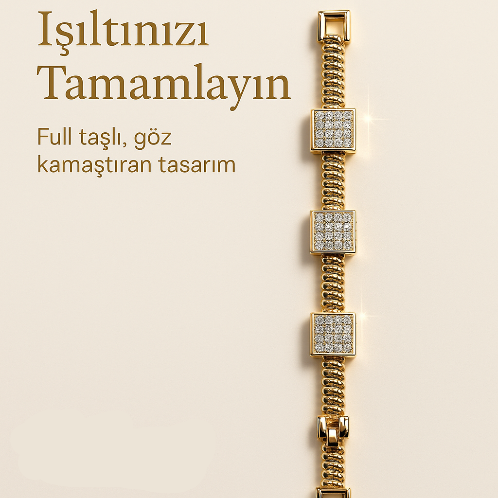 💎 FULL TAŞLI Altın Kaplama Bileklik