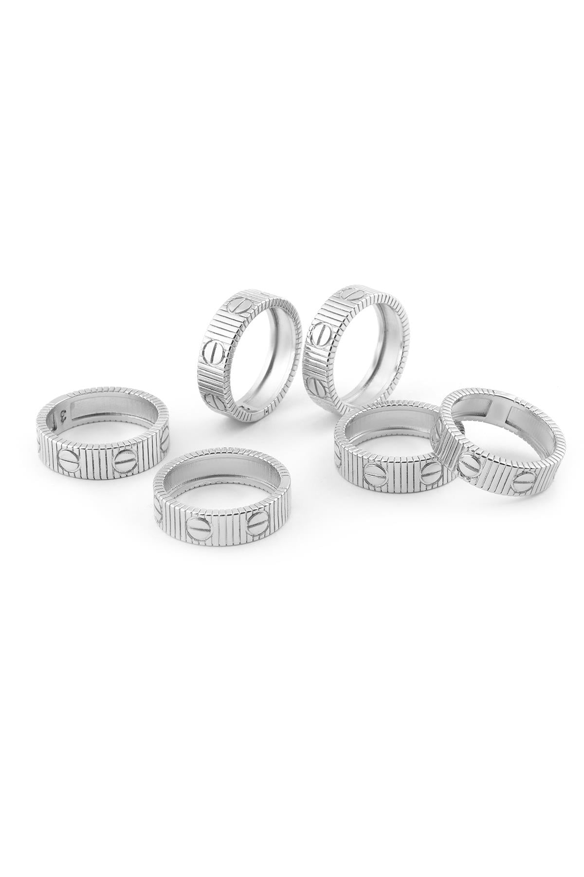 Yeni Lovv Çelik Yüzük White Gold 14k Kaplama (Taşsız)
