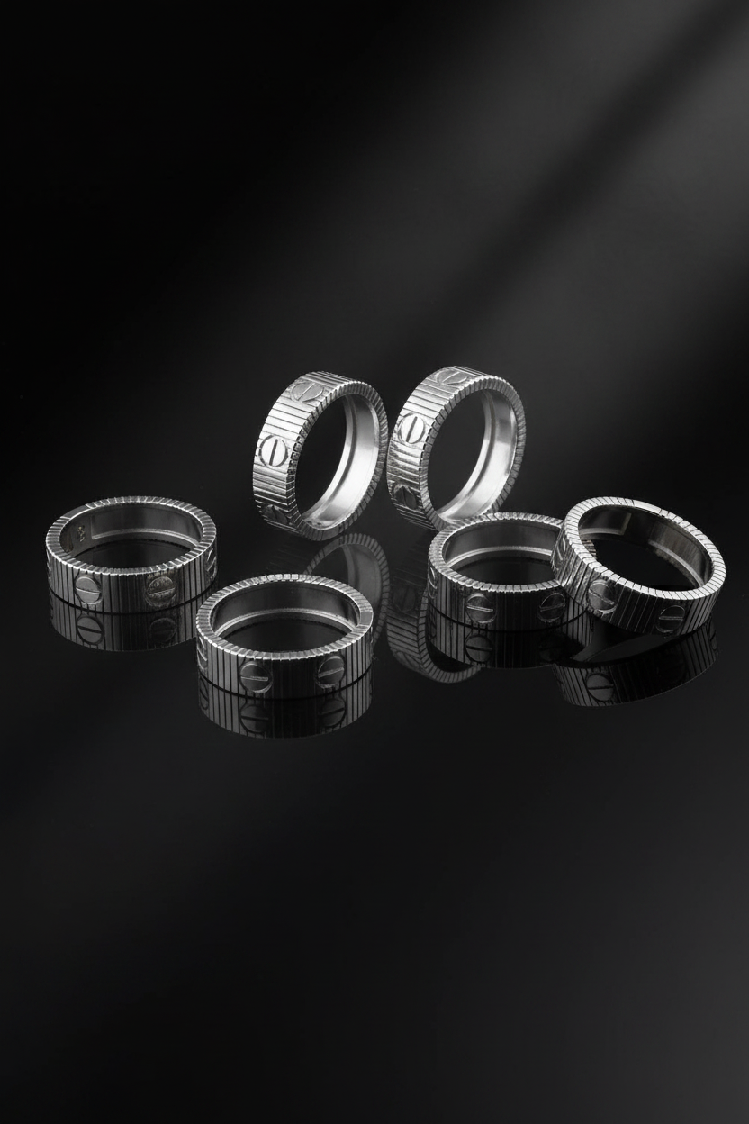 Yeni Lovv Çelik Yüzük White Gold 14k Kaplama (Taşsız)