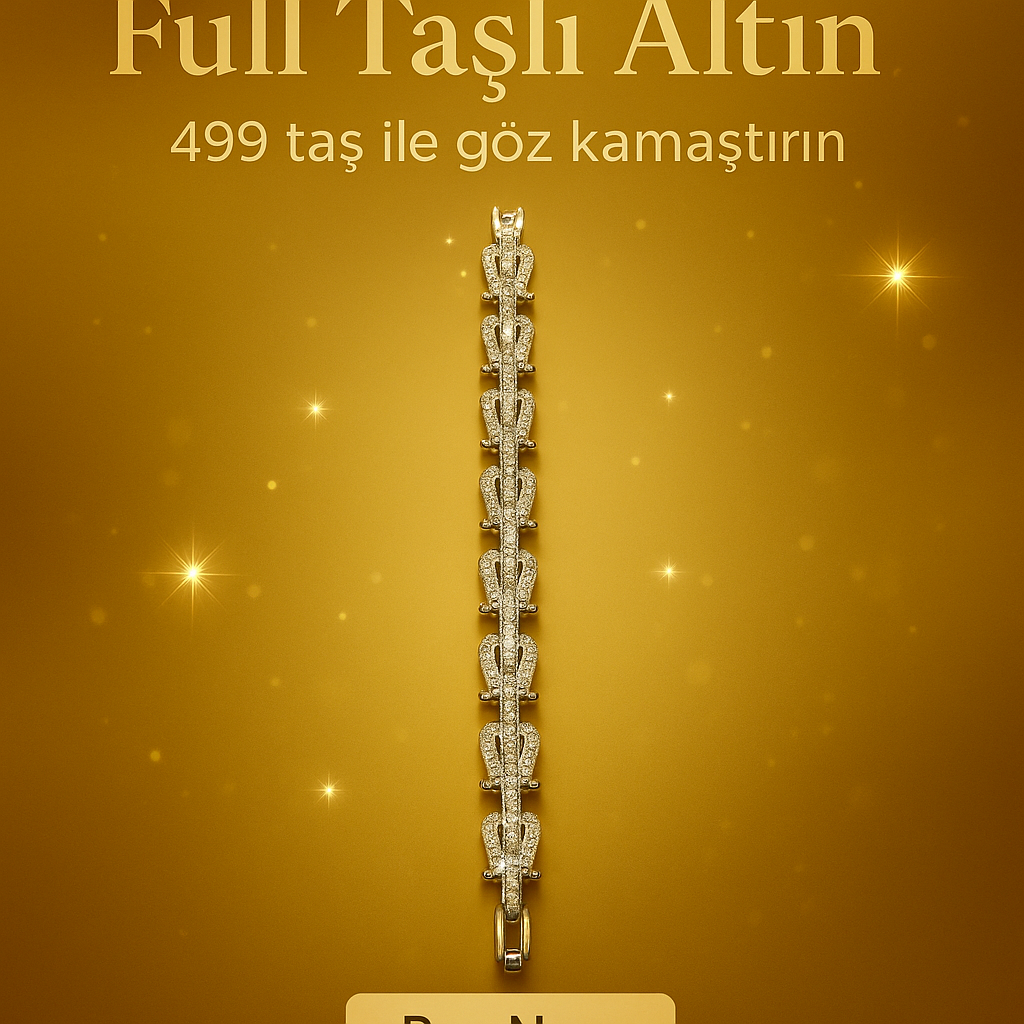 Altın kaplama, çelik, taşlı model