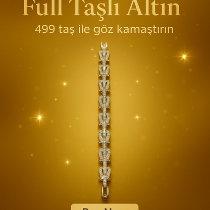 Altın kaplama, çelik, taşlı model