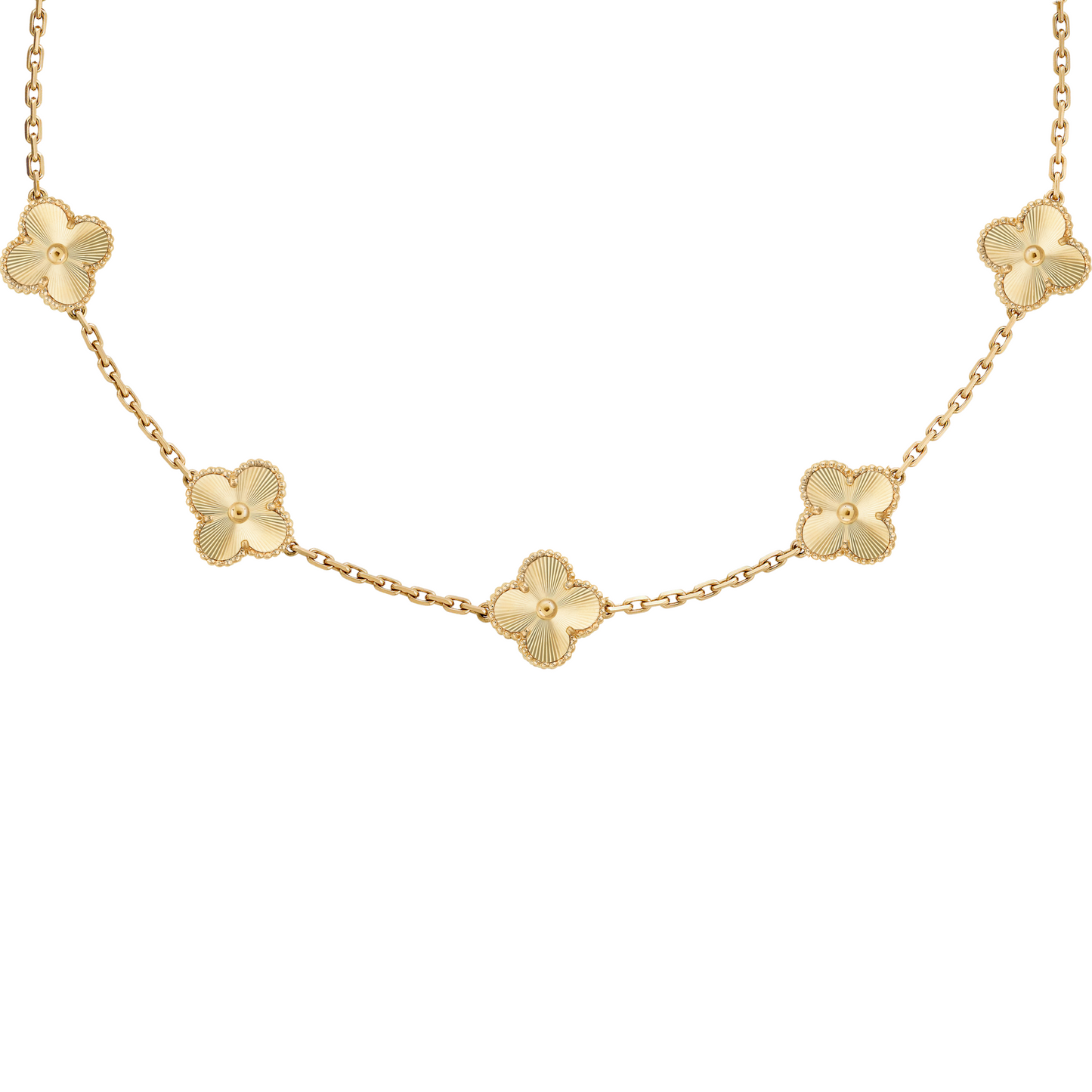 VAN CLEEF ALHAMBRA 3,LÜ SET KOLYE-BİLEKLİK -KÜPE ALTIN-YEŞİL FULL-ALTIN-RENK