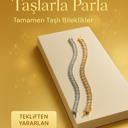 💧 Su Yolu Tasarım Full Taşlı Bileklik