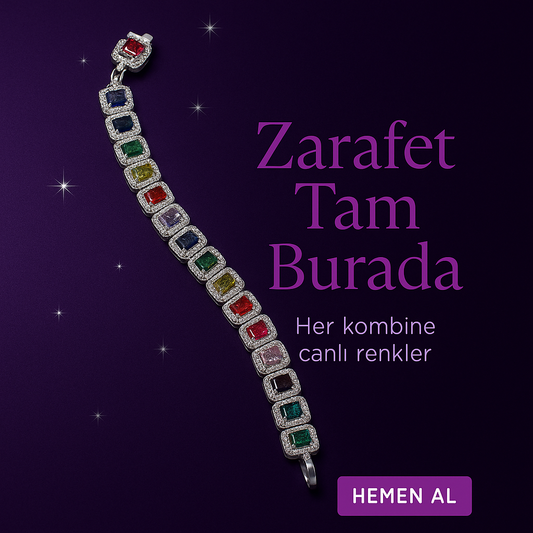 Rainbow Taşlı Su Yolu Kadın Bileklik