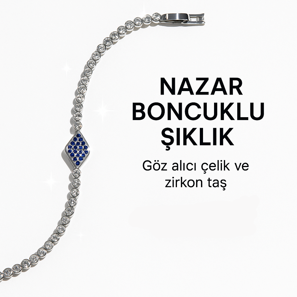 Nazar Boncuk Çelik Bileklik