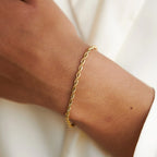 Halat-Rope 14K Gold Kaplama 3mm Bileklik UniSex