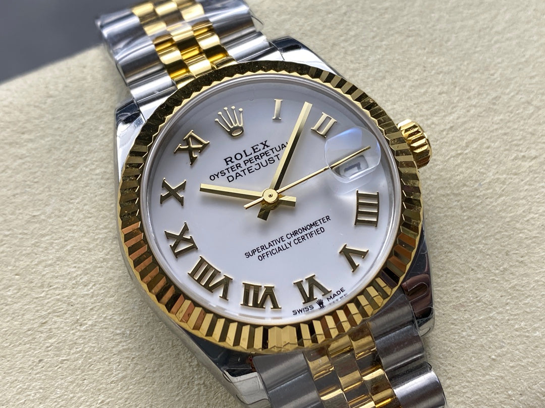 Datejust 31mm Yellow Gold Steel White Dial+ŞEFAF KARGO