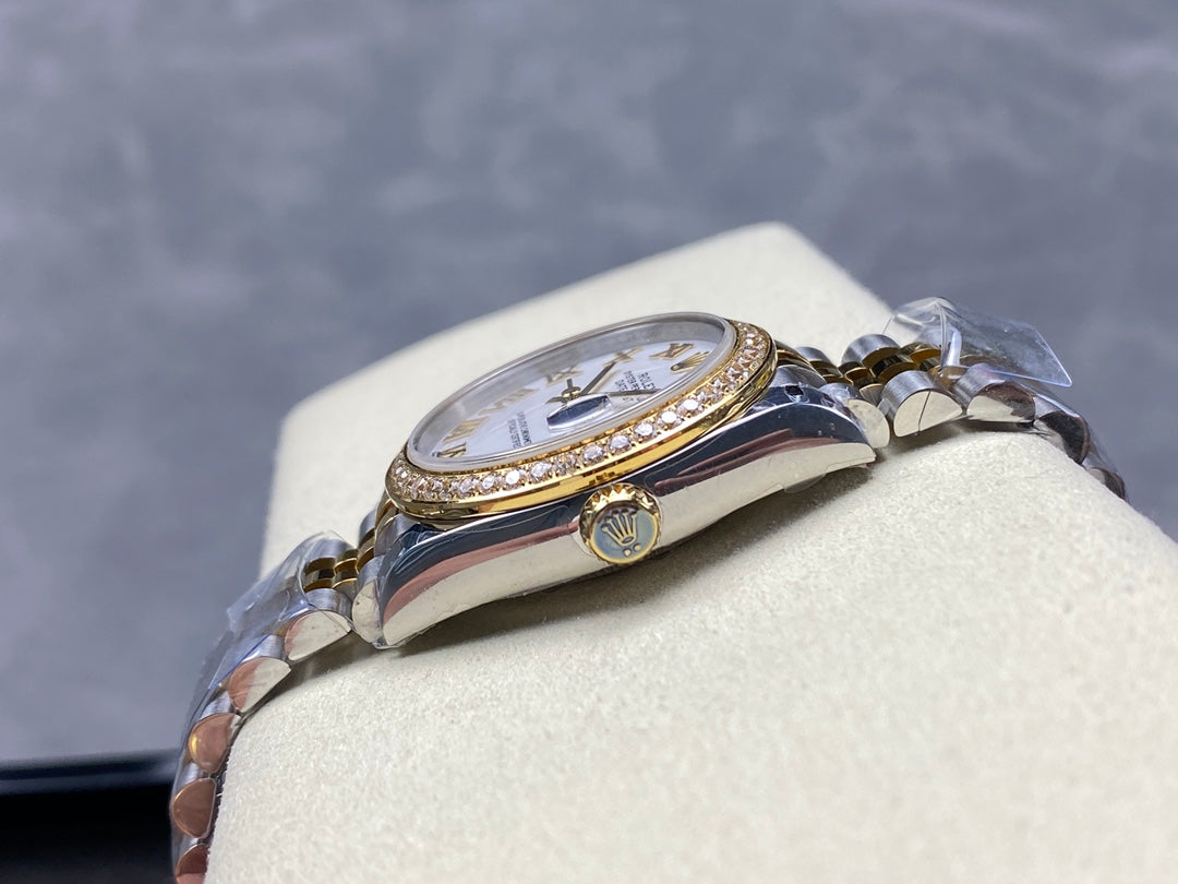 Datejust 31mm Yellow Gold Steel Diamond Bezel White Dial+ŞEFAF KARGO