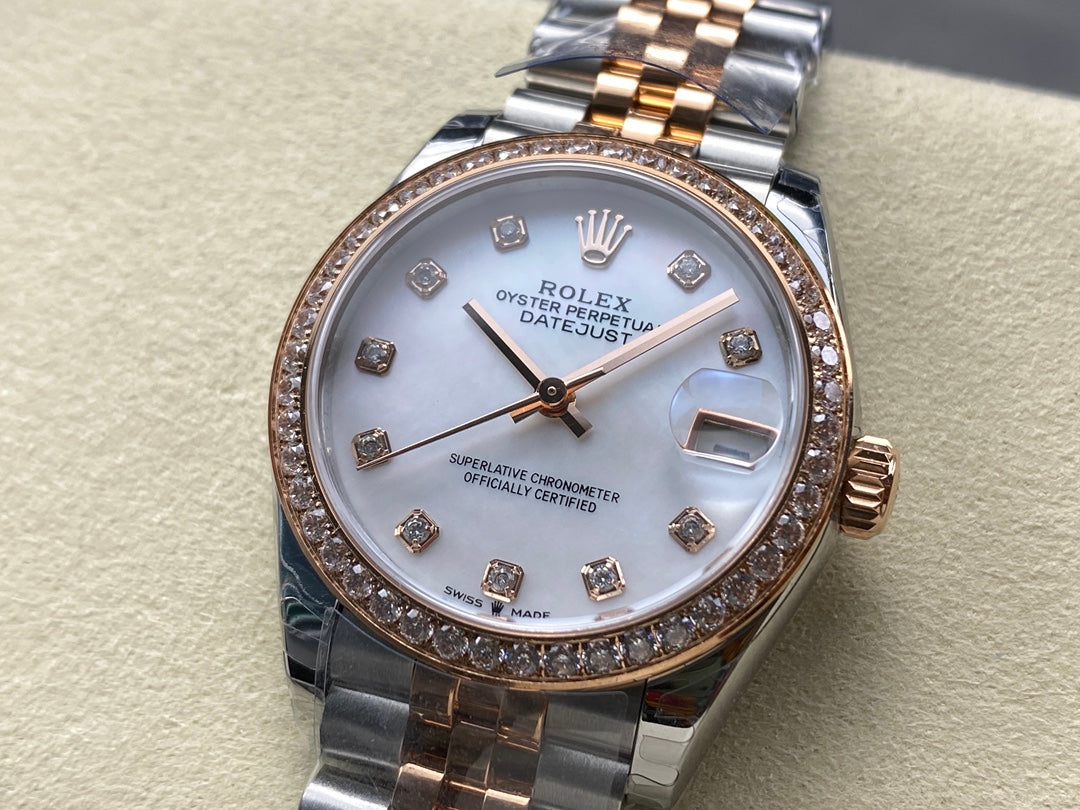Datejust 31mm Pink Gold Steel Diamond Bezel White Mop Dial+ŞEFAF KARGO