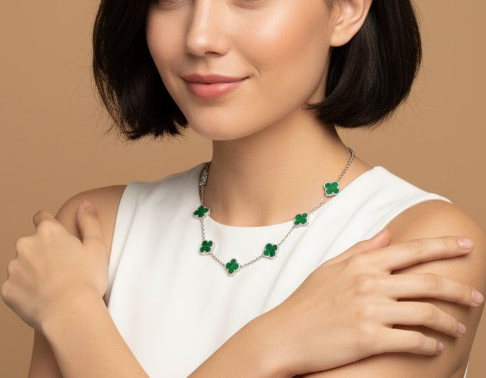 VAN CLEEF  BİLEKLİK- GÜMÜŞ/YEŞİL