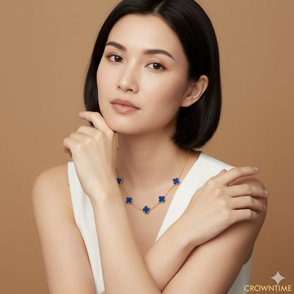 VAN CLEEF ALHAMBRA KOLYE  - ALTIN/LACİVERT