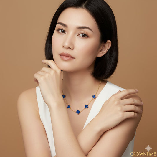 VAN CLEEF ALHAMBRA KOLYE  - ALTIN/LACİVERT