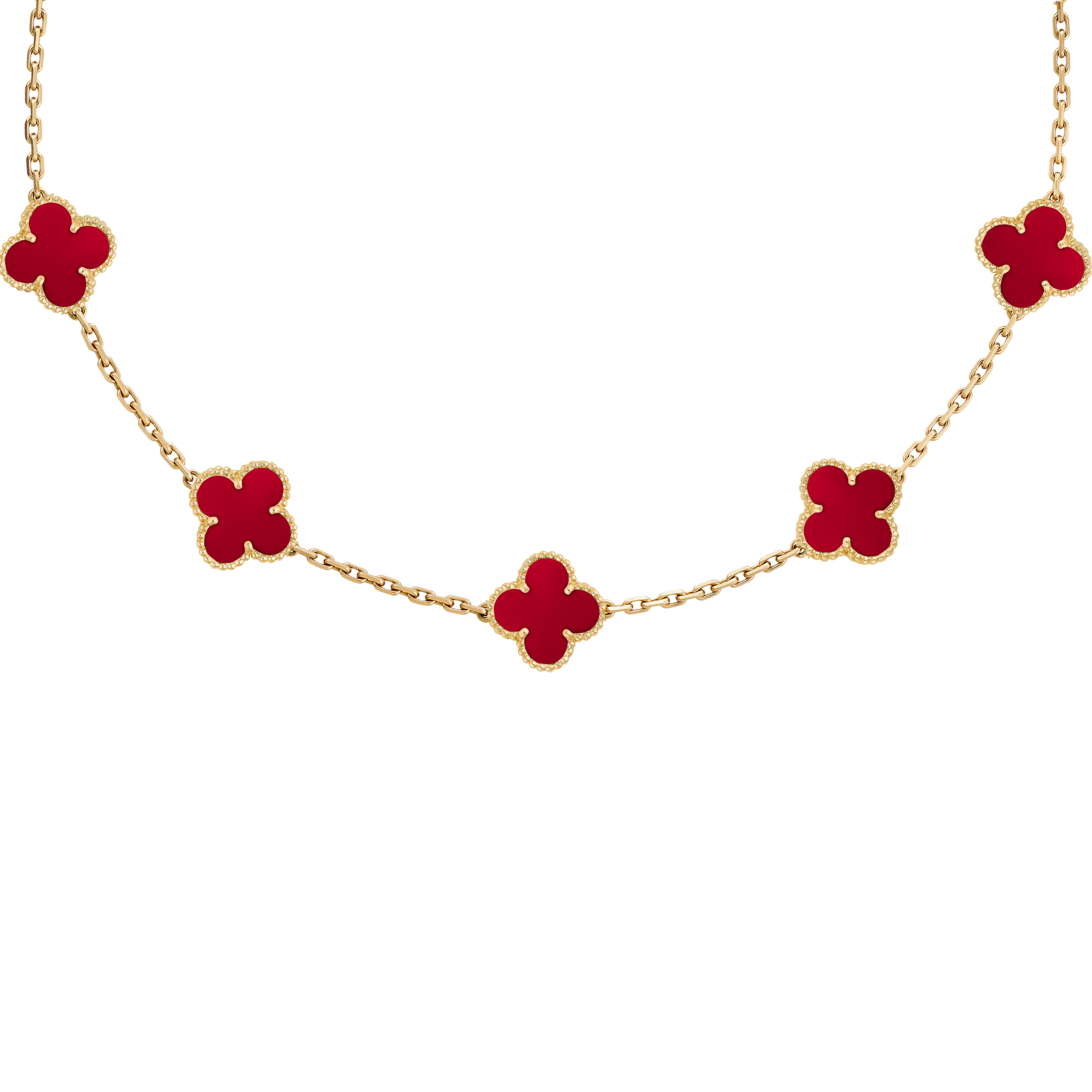 VAN CLEEF  KOLYE- ALTIN/KIRMIZI