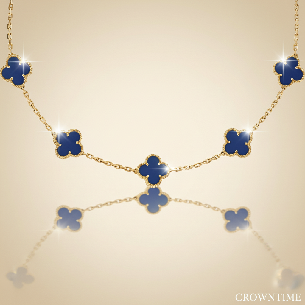 VAN CLEEF  KOLYE  - ALTIN/LACİVERT